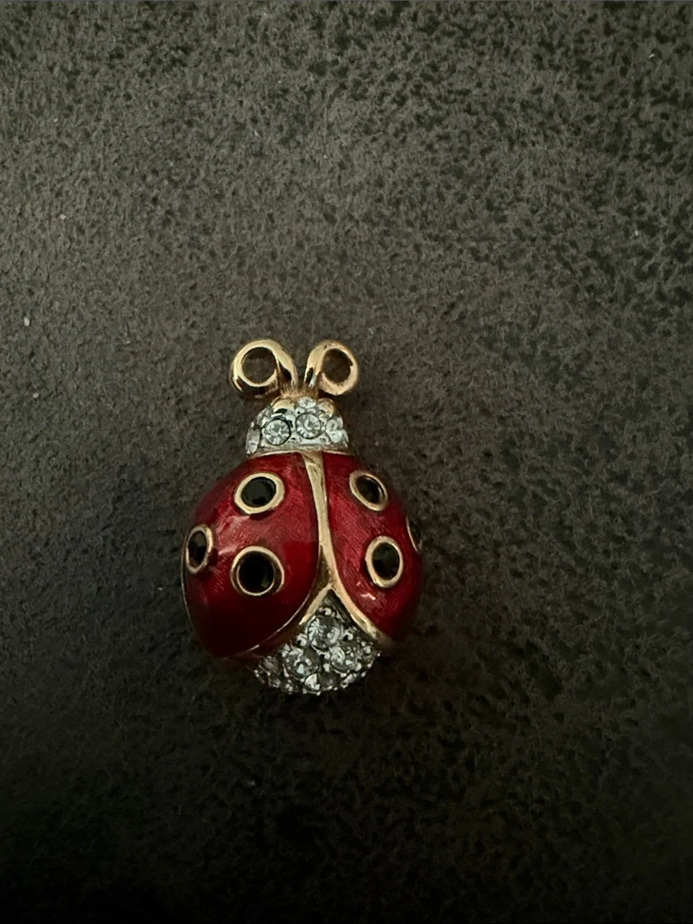 Swarovski Gold-Tone Red Ladybug Crystal Pendant - Women's Jewelry